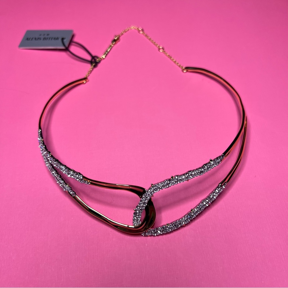 Alexis Bittar Solanales Crystal Interlock Necklace NWT